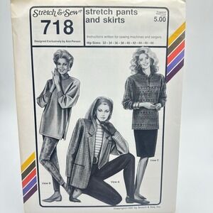 Stretch & Sew Sewing Pattern 718 Women Hip 32-48 Uncut Factory Folded